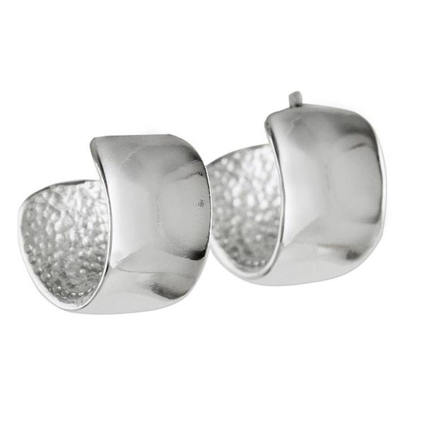 Alternate image for 925 Sterling Silver Wide Half-Hoop Earrings from Thailand View the World