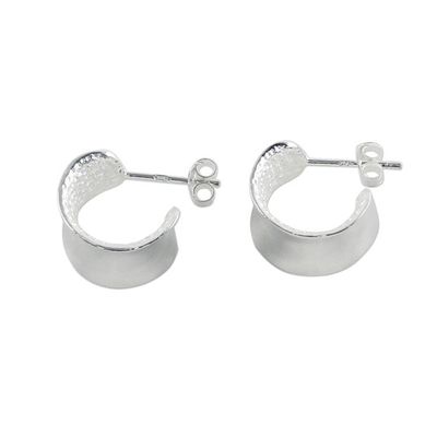 Alternate image for 925 Sterling Silver Wide Half-Hoop Earrings from Thailand View the World