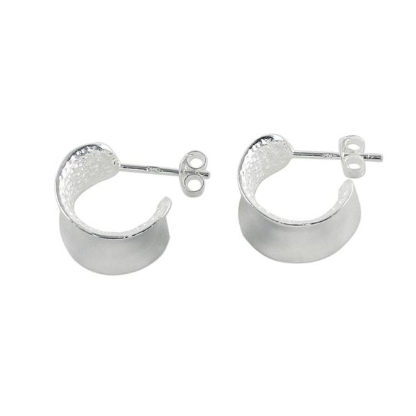 Alternate image for 925 Sterling Silver Wide Half-Hoop Earrings from Thailand View the World