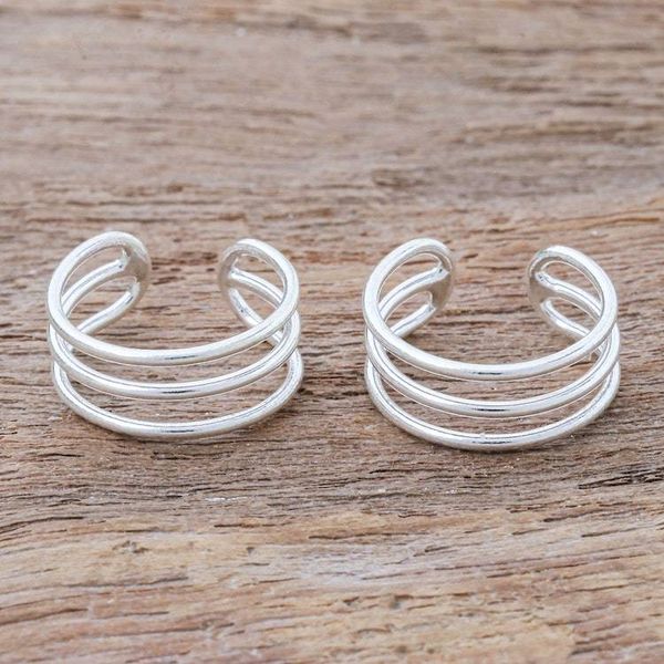 Alternate image for Sterling Silver Ear Cuffs Artisan Crafted in Thailand Day Off