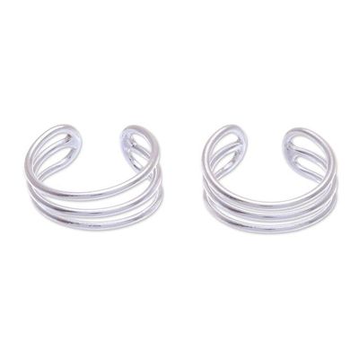 Alternate image for Sterling Silver Ear Cuffs Artisan Crafted in Thailand Day Off