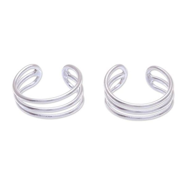 Alternate image for Sterling Silver Ear Cuffs Artisan Crafted in Thailand Day Off