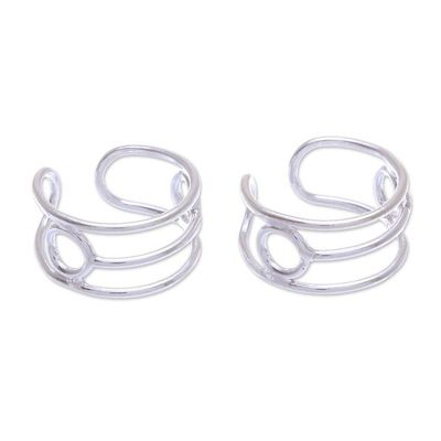 Alternate image for Hand Crafted Sterling Silver Ear Cuffs A Little Fun