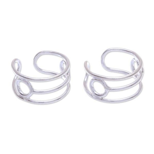 Alternate image for Hand Crafted Sterling Silver Ear Cuffs A Little Fun
