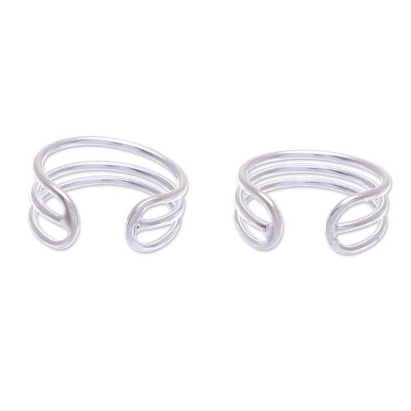 Alternate image for Sterling Silver Ear Cuffs Artisan Crafted in Thailand Day Off