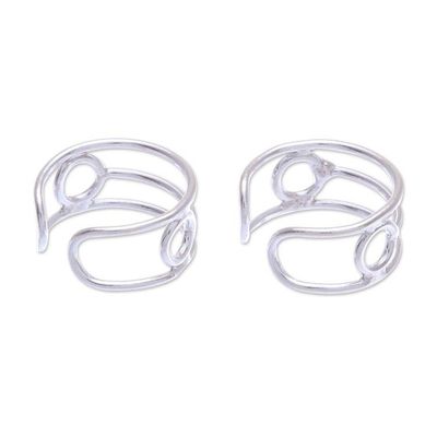 Alternate image for Hand Crafted Sterling Silver Ear Cuffs A Little Fun