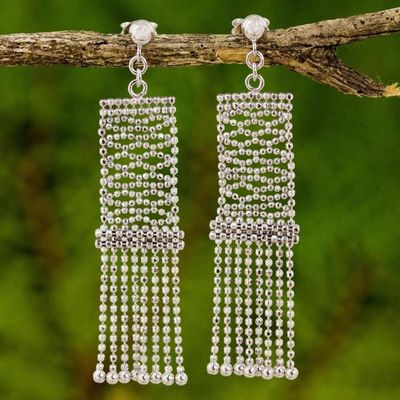 Alternate image for Sterling Silver Waterfall Earrings on Posts from Thailand Flying Carpet Chandeliers