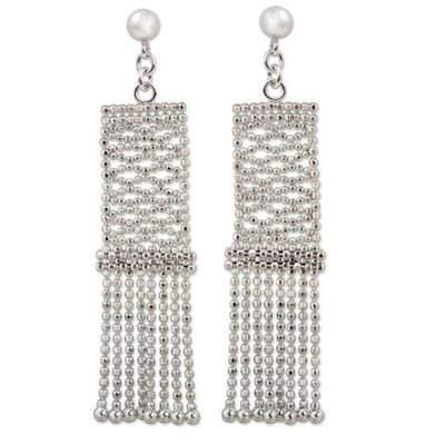 Alternate image for Sterling Silver Waterfall Earrings on Posts from Thailand Flying Carpet Chandeliers