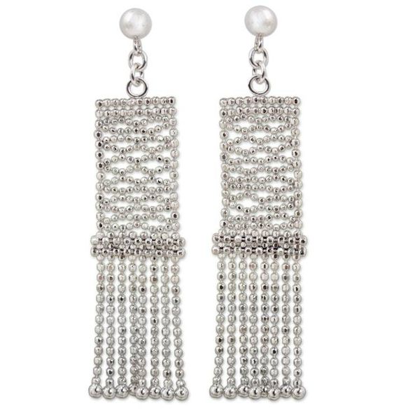 Alternate image for Sterling Silver Waterfall Earrings on Posts from Thailand Flying Carpet Chandeliers