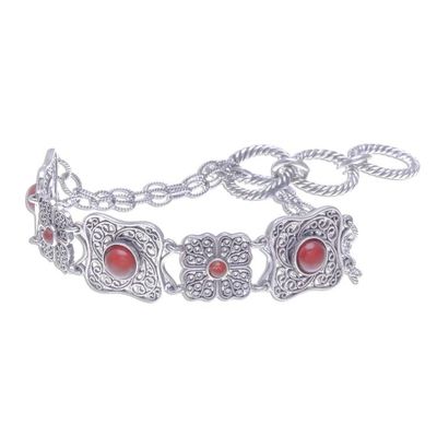Alternate image for Handcrafted Thai Carnelian and Silver Filigree Bracelet Morning Love