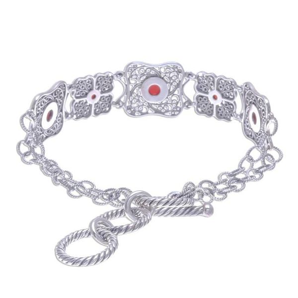 Alternate image for Handcrafted Thai Carnelian and Silver Filigree Bracelet Morning Love