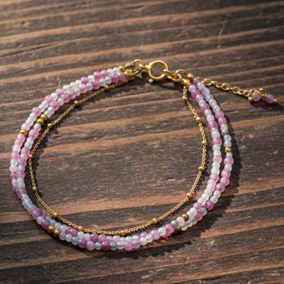 Alternate image for 24k Gold-Accented Beryl Beaded Strand Bracelet from Thailand Chic Reflections