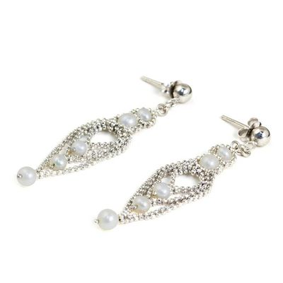 Alternate image for Handcrafted Cultured Pearl Chandelier Earrings from Thailand Droplet Chandeliers