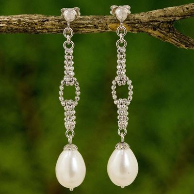 Primary image for Cultured Freshwater Pearl Chandelier Earrings from Thailand Moonlight Chandeliers