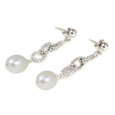 Alternate image for Cultured Freshwater Pearl Chandelier Earrings from Thailand Moonlight Chandeliers