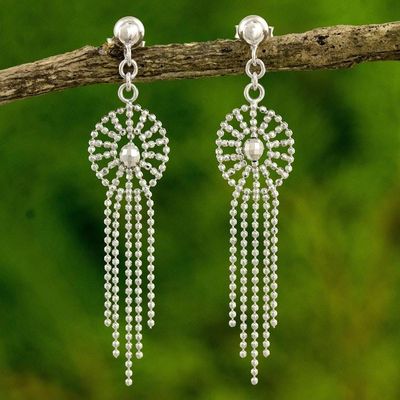Primary image for Thai Chandelier Earrings Handcrafted in Polished 925 Silver Moonbeam Cascade