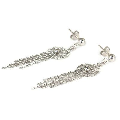 Alternate image for Thai Chandelier Earrings Handcrafted in Polished 925 Silver Moonbeam Cascade