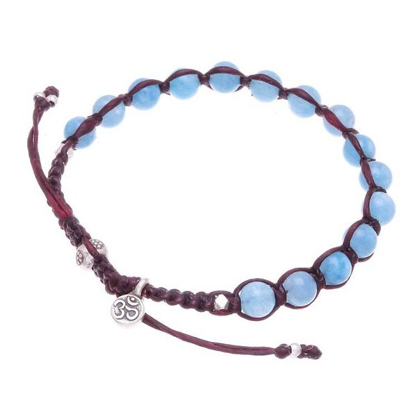 Alternate image for Quartz Om Beaded Macrame Bracelet from Thailand Om Belief