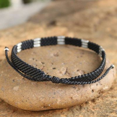 Alternate image for Silver Braided Bracelet Hill Tribe Rice