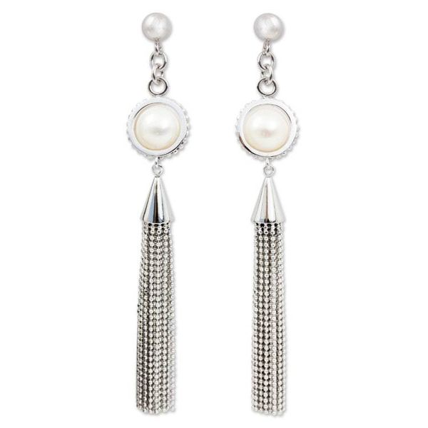 Alternate image for Cultured Pearl Handcrafted Waterfall Earrings from Thailand Rainfall Chandeliers
