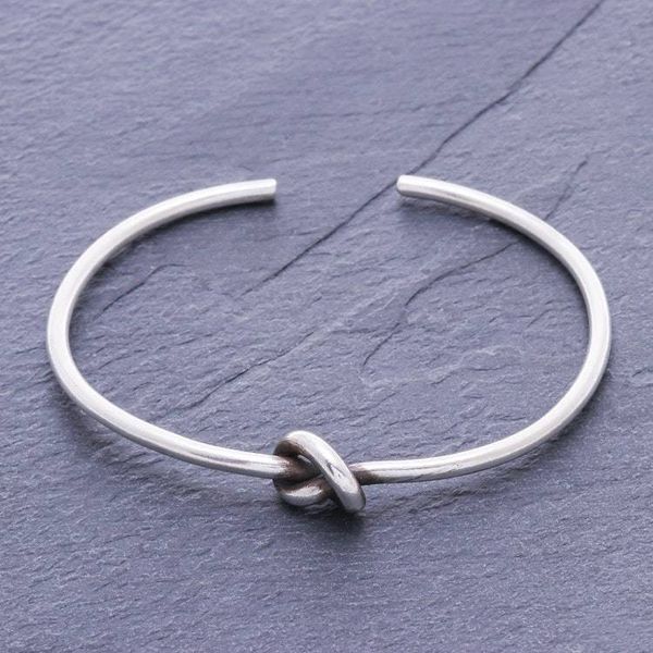 Alternate image for Handmade Karen Silver Knotted Cuff Bracelet Gentle Knot