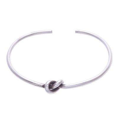 Alternate image for Handmade Karen Silver Knotted Cuff Bracelet Gentle Knot