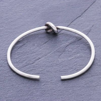 Alternate image for Handmade Karen Silver Knotted Cuff Bracelet Gentle Knot