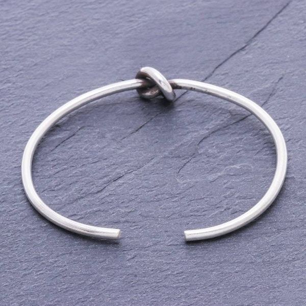 Alternate image for Handmade Karen Silver Knotted Cuff Bracelet Gentle Knot
