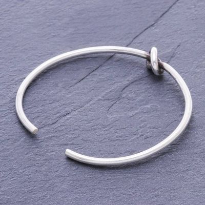 Alternate image for Handmade Karen Silver Knotted Cuff Bracelet Gentle Knot