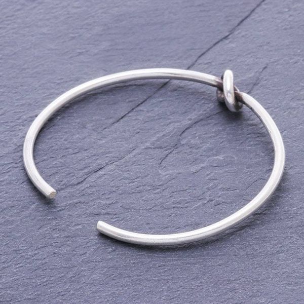 Alternate image for Handmade Karen Silver Knotted Cuff Bracelet Gentle Knot