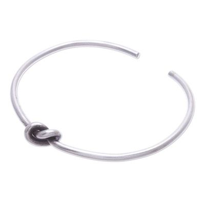 Alternate image for Handmade Karen Silver Knotted Cuff Bracelet Gentle Knot