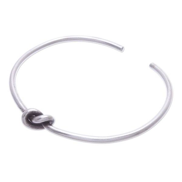 Alternate image for Handmade Karen Silver Knotted Cuff Bracelet Gentle Knot