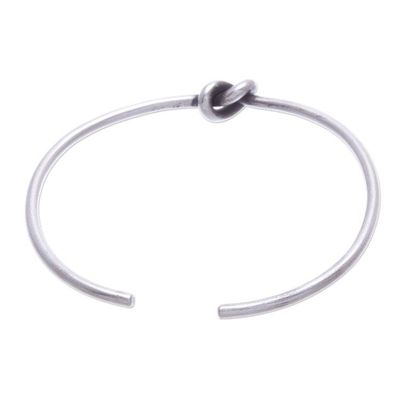 Alternate image for Handmade Karen Silver Knotted Cuff Bracelet Gentle Knot
