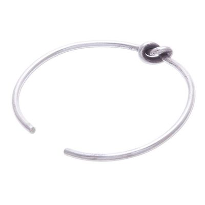 Alternate image for Handmade Karen Silver Knotted Cuff Bracelet Gentle Knot