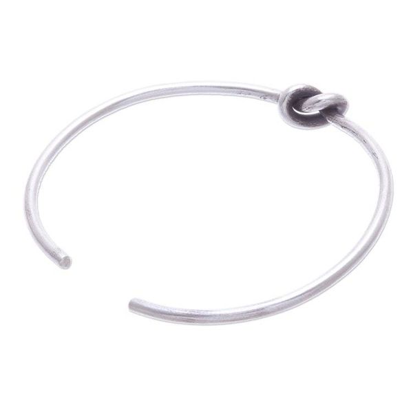 Alternate image for Handmade Karen Silver Knotted Cuff Bracelet Gentle Knot