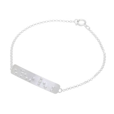 Alternate image for Belief-Themed Braille Sterling Silver Pendant Bracelet Braille Belief
