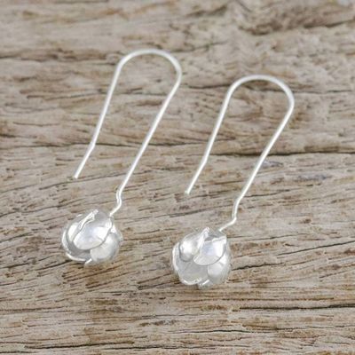 Alternate image for Sterling Silver Blossom Drop Earrings from Thailand Hanging Blossoms