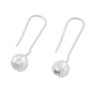 Alternate image for Sterling Silver Blossom Drop Earrings from Thailand Hanging Blossoms