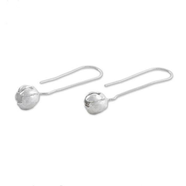 Alternate image for Sterling Silver Blossom Drop Earrings from Thailand Hanging Blossoms