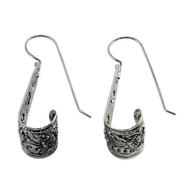 Alternate image for 925 Sterling Silver Floral Drop Earrings from Thailand Hanging Jasmine