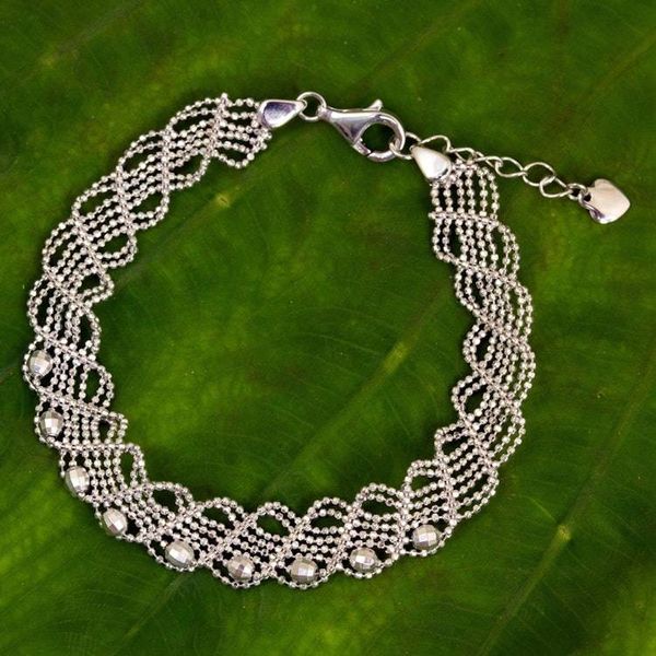 Alternate image for Sterling Silver Five-Strand Braided Ball Chain Bracelet Adorable Lace