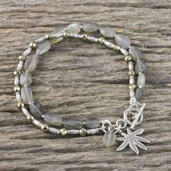 Alternate image for Labradorite Tree-Themed Beaded Bracelet from Thailand Beach Tree