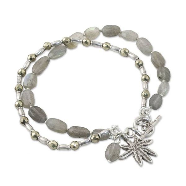 Alternate image for Labradorite Tree-Themed Beaded Bracelet from Thailand Beach Tree