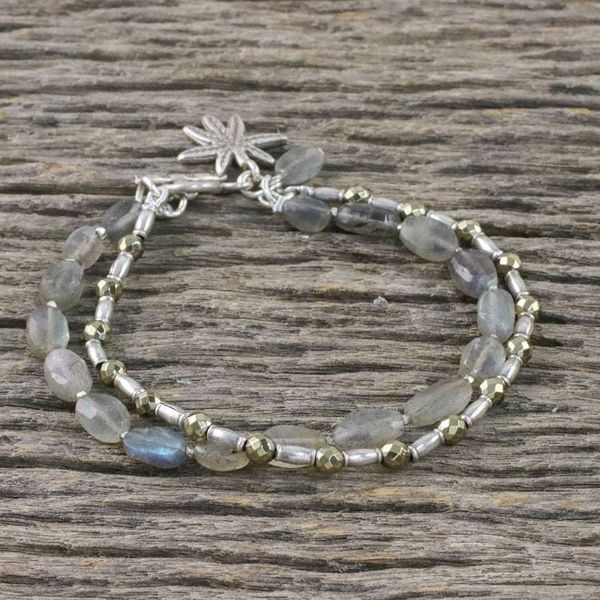 Alternate image for Labradorite Tree-Themed Beaded Bracelet from Thailand Beach Tree