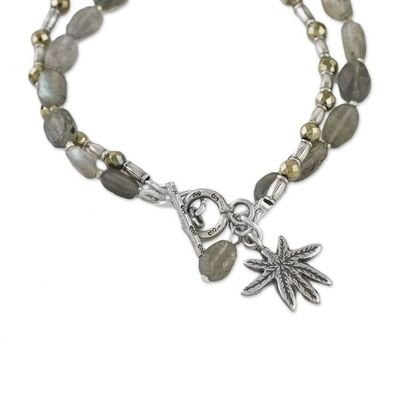 Alternate image for Labradorite Tree-Themed Beaded Bracelet from Thailand Beach Tree