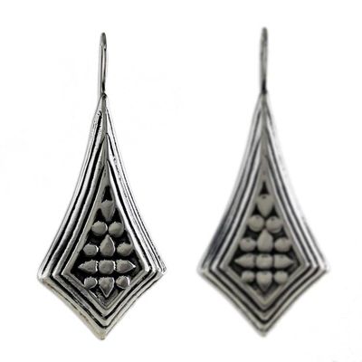 Alternate image for Sterling Silver Diamond Shaped Drop Earrings from Thailand Vogue Chiang Mai