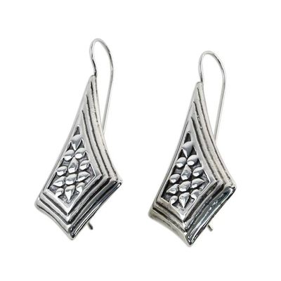 Alternate image for Sterling Silver Diamond Shaped Drop Earrings from Thailand Vogue Chiang Mai