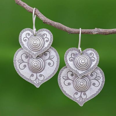 Alternate image for 950 Silver Hill Tribe Heart Earrings Hill Tribe Infatuation