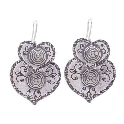 Alternate image for 950 Silver Hill Tribe Heart Earrings Hill Tribe Infatuation
