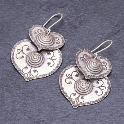 Alternate image for 950 Silver Hill Tribe Heart Earrings Hill Tribe Infatuation